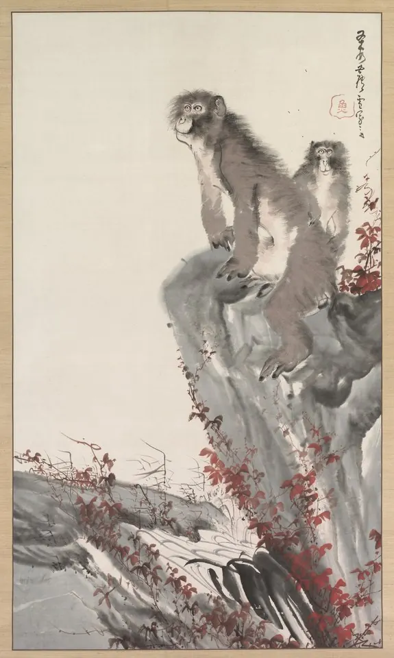 Monkeys by a Stream — Nagasawa Rosetsu
