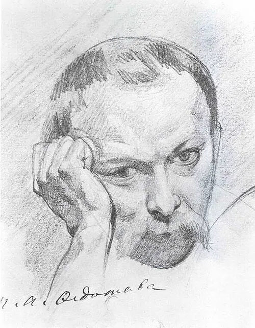 Self-Portrait, 1846–1847. Detail of a sheet of sketches.