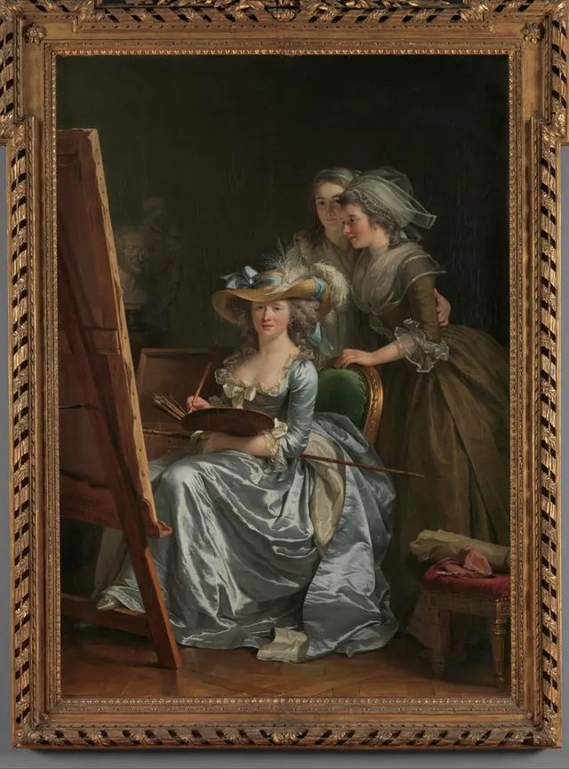 Self-Portrait with Two Pupils, Marie Gabrielle Capet (1761–1818) and Marie Marguerite Carraux de Rosemond (1765–1788) — Adélaïde Labille-Guiard