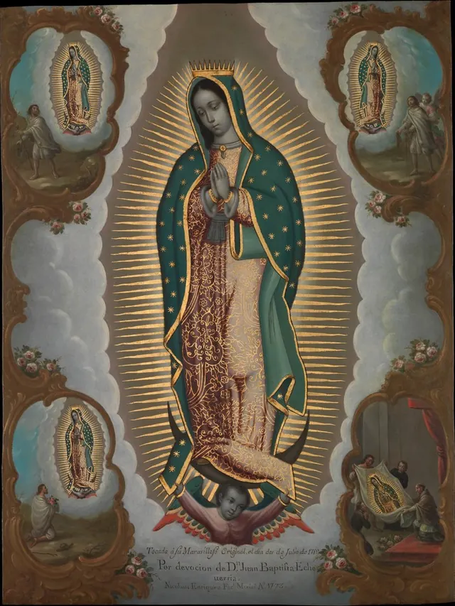 The Virgin of Guadalupe with the Four Apparitions — Nicolás Enríquez
