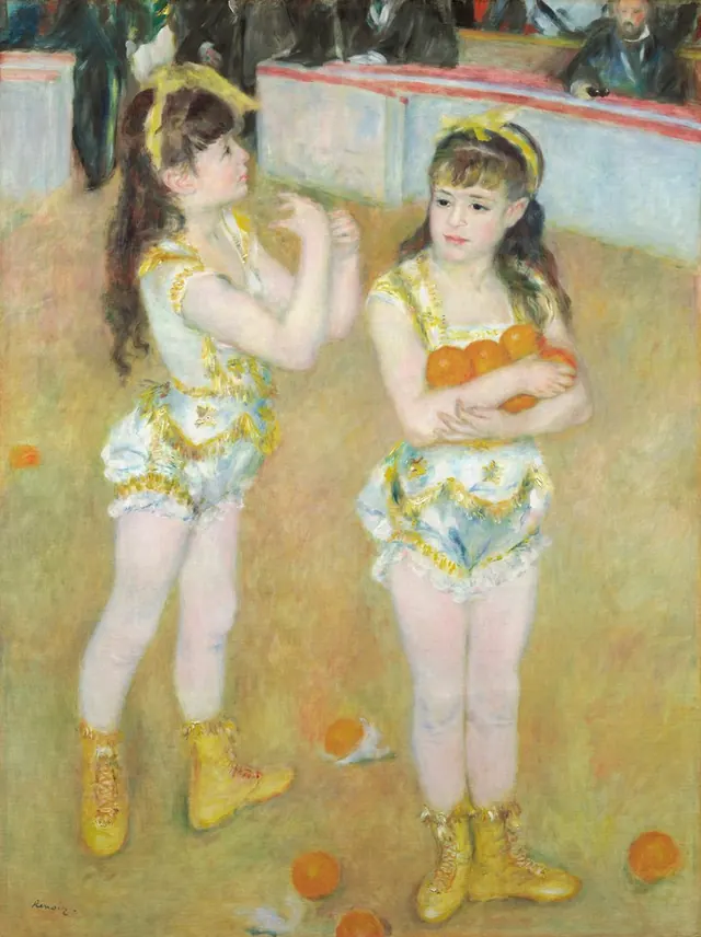 Acrobats at the Cirque Fernando (Francisca and Angelina Wartenberg) — Pierre-Auguste Renoir